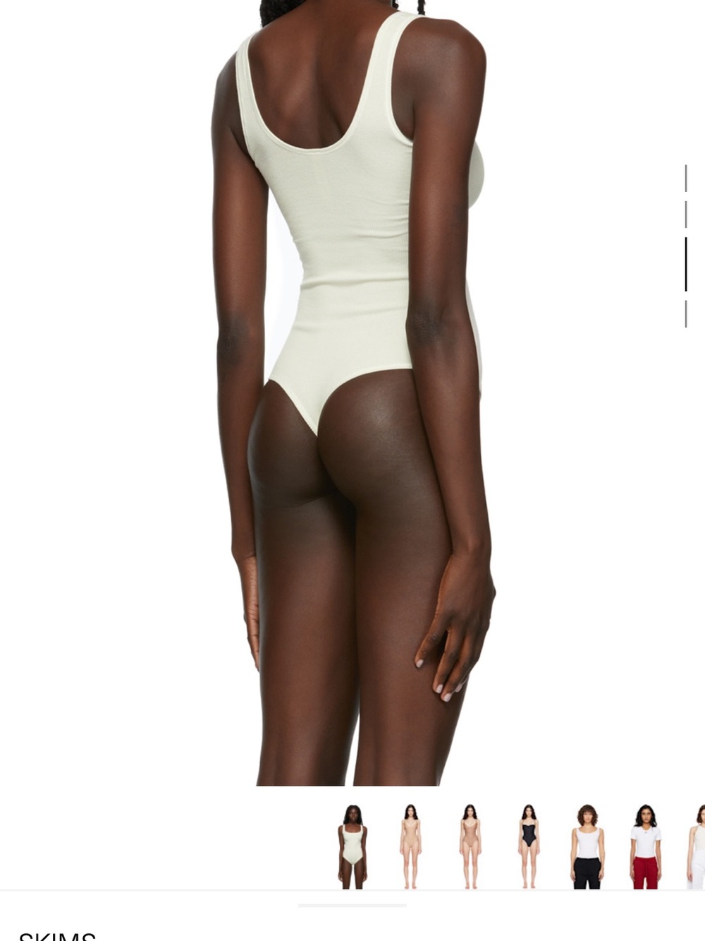 SKIMS Cream Ribbed Scoop Neck Bodysuit NWT